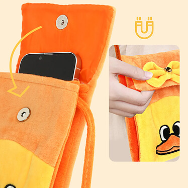 Avizar Pochette Bandoulière pour Smartphone en Tissu Design Canard  Jaune pas cher