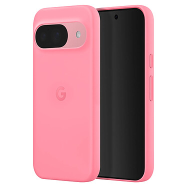 Google Coque d'origine Google Pixel 9 et 9 Pro Mat Soft Touch Caméra Protégée Fuchsia