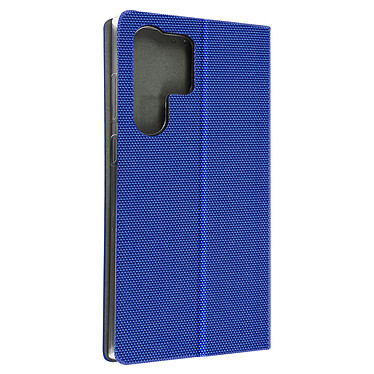 Avizar Étui pour Samsung Galaxy S23 Ultra Tissu Porte carte Support Vidéo  bleu
