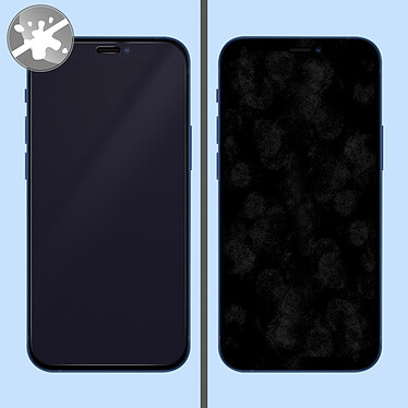 Avizar Vitre Apple iPhone 12 et 12 Pro Anti-lumière Bleue contour noir pas cher