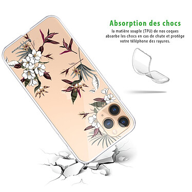 Avis LaCoqueFrançaise Coque iPhone 11 Pro silicone transparente Motif Fleurs Sauvages ultra resistant