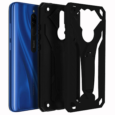 Avizar Coque Xiaomi Redmi 8 / 8A Bi-matière Antichoc Béquille Fonction Support Noir pas cher