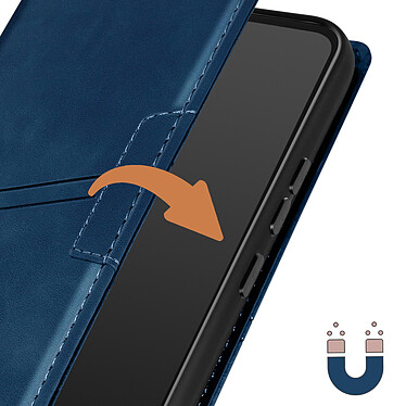 Avizar Pochette pour Samsung A34 5G Portefeuille Support Clapet Magnétique  Bleu Nuit pas cher