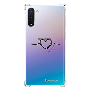 LaCoqueFrançaise Coque Samsung Galaxy Note 10 anti-choc souple angles renforcés transparente Motif Coeur Noir Amour