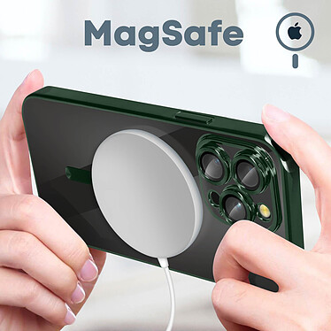 Avis Avizar Coque MagSafe pour iPhone 14 Pro Silicone Protection Caméra  Contour Chromé Vert