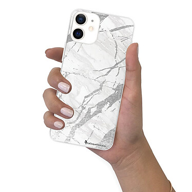 LaCoqueFrançaise Coque iPhone 12 mini 360 intégrale transparente Motif Marbre gris Tendance pas cher