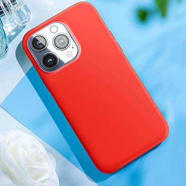 Avis Moxie Coque pour iPhone 15 Pro Max Semi-rigide Intérieur Microfibre Rouge