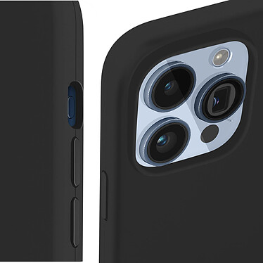 Acheter Avizar Coque pour iPhone 15 Pro Max Silicone Semi-rigide Finition Douce au Toucher Fine  Noir