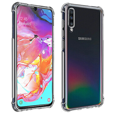 Avizar Pack Protection Galaxy A70 Coque Souple + Film Verre Trempé 9H Transparent