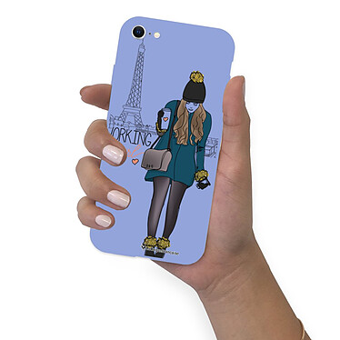 LaCoqueFrançaise Coque iPhone 7/8/ iPhone SE 2020 Silicone Liquide Douce lilas Working girl pas cher