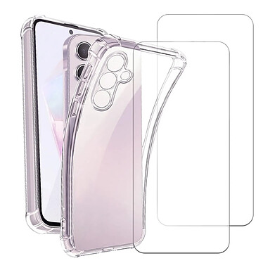 Acheter Evetane Coque Samsung Galaxy A05S Antichoc coins renforces Silicone + 2 Vitres en verre trempe Protection ecran