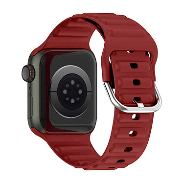 Avizar Bracelet pour Apple Watch 41mm et 40mm et 28mm Silicone Ajustable Fermoir Ardillon  Bordeaux