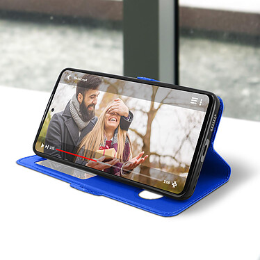 Acheter Avizar Housse Samsung Galaxy A53 5G avec Clapet Double Fenêtre Support Vidéo bleu