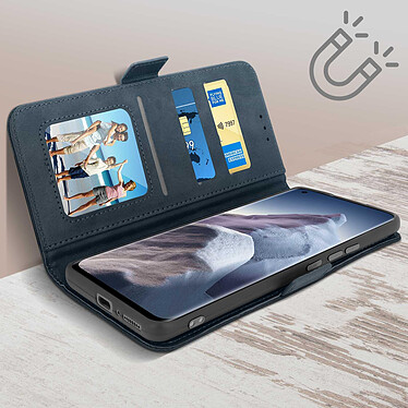 Avizar Étui Xiaomi Mi 11 Ultra Porte-carte Support Vidéo Languette Magnétique Bleu nuit pas cher