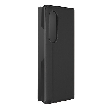 Avizar Coque pour Samsung Z Fold 3 Clapet Translucide Design Miroir Support Vidéo Noir