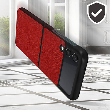 Acheter Avizar Coque Samsung Galaxy Z Flip 3 Rigide Design écailles de serpent - rouge