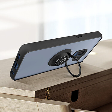 Avizar Coque pour Samsung Galaxy S9 Bi-matière Bague Métallique Support Vidéo  noir pas cher