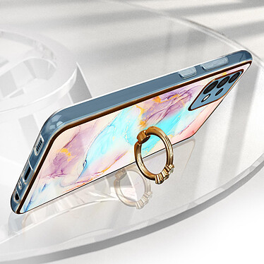 Avis Avizar Coque Samsung Galaxy A32 Bi-matière Bague de maintien Motif marbre multicolore