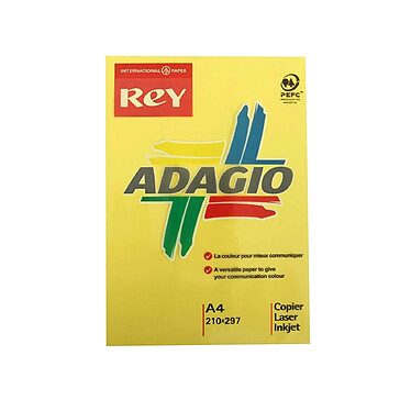 PAPETERIES DE FRANCE PAPYRUS Ramette 250 feuilles papier couleur ADAGIO+, 160g format A4 jaune intense