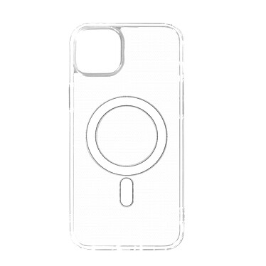 Avizar Coque pour iPhone 14 Bi-matière Antichoc Compatible MagSafe  Transparent