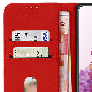 Avizar Étui Samsung Galaxy S20 FE Housse Intégrale Porte-carte Fonction Support rouge pas cher