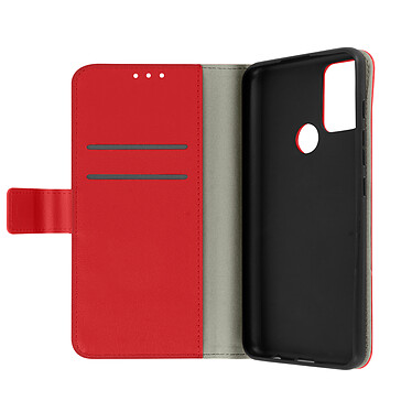 Avizar Housse Motorola Moto G50 Aspect Grainé Folio Stand Vidéo Rouge