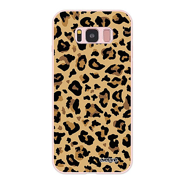 Evetane Coque Samsung Galaxy S8 Silicone Liquide Douce rose pâle Léopard Beige