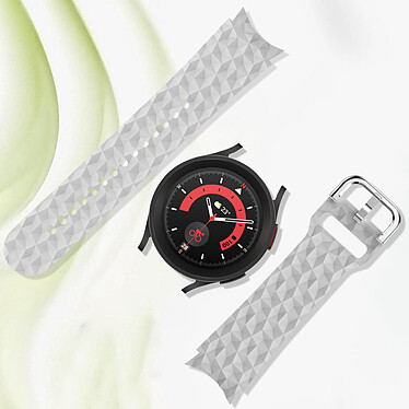 Avis Avizar Bracelet pour Galaxy Watch 5 / 5 Pro / 4 Silicone Texturé Losange  Gris