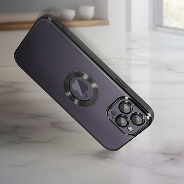 Avis Avizar Coque iPhone 14 Pro Silicone Souple Bloc Caméra Couvert  Transparent Contour noir Chromé