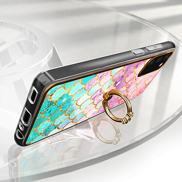Avis Avizar Coque Samsung S20 FE Bi-matière avec Bague de Maintien Motif Écaille Multicolore