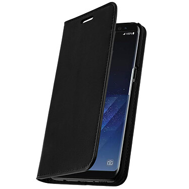 Avizar Etui folio Noir Cuir véritable pour Samsung Galaxy S8