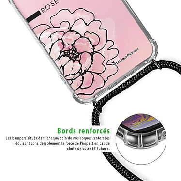 Acheter LaCoqueFrançaise Coque cordon Samsung Galaxy S20 Dessin Rose Pivoine