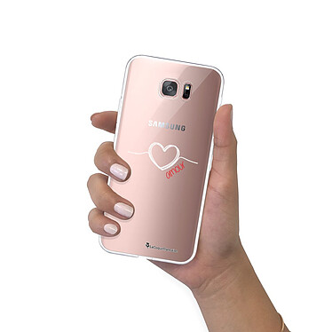 LaCoqueFrançaise Coque Samsung Galaxy S7 Edge 360 intégrale transparente Motif Coeur Blanc Amour Tendance pas cher