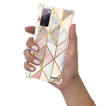 Evetane Coque Samsung Galaxy S20 FE anti-choc souple angles renforcés transparente Motif Marbre Rose Losange pas cher