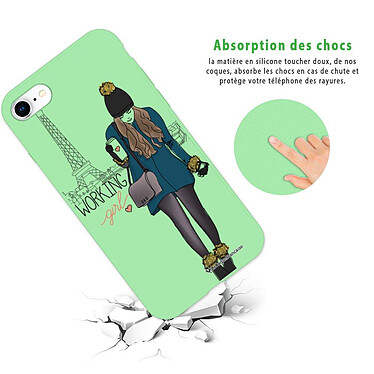 Avis LaCoqueFrançaise Coque iPhone 7/8 Silicone Liquide Douce vert pâle Working girl