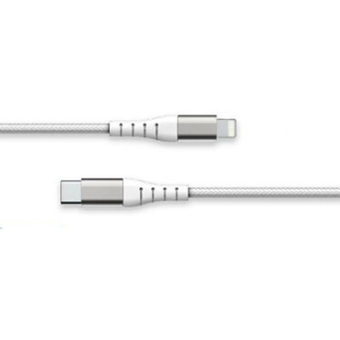 Force Power Câble Renforcé USB C/Lightning 1,2m - 3A Blanc