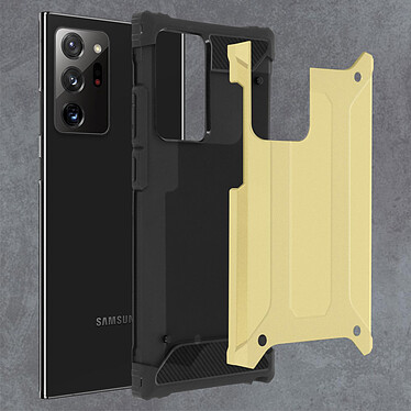 Avizar Coque Samsung Galaxy Note 20 Ultra Bi-matière Design Relief Antichute Or pas cher