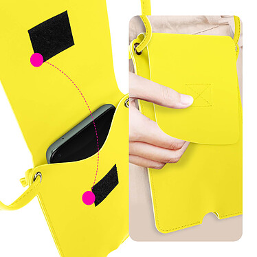 Acheter Avizar Pochette Bandoulière Smartphone avec Rangement carte Simili cuir  jaune