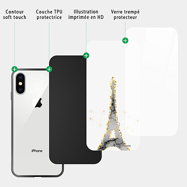 Acheter LaCoqueFrançaise Coque iPhone X/Xs Coque Soft Touch Glossy Illumination de paris Design