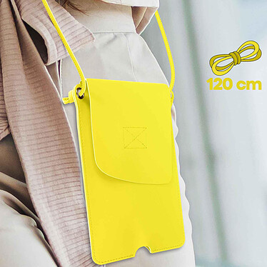 Avizar Pochette Bandoulière Smartphone avec Rangement carte Simili cuir  jaune pas cher