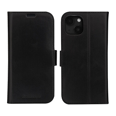 DBRAMANTE1928 Étui Folio pour iPhone 15 en Cuir Copenhagen avec Porte-Cartes Noir