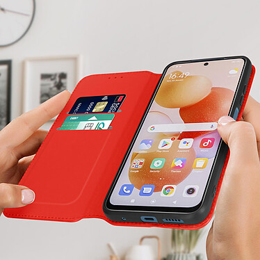 Avis Avizar Housse Xiaomi Redmi Note 11 et 11s Portefeuille Fonction Support Vidéo Rouge