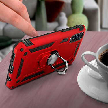 Acheter Avizar Coque Galaxy A50 Bi matière Rigide et Souple Bague Support Vidéo rouge