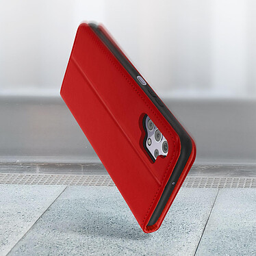 Avizar Étui Samsung Galaxy A32 5G Porte-carte Support Vidéo Cuir Véritable Rouge pas cher