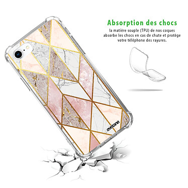 Avis Evetane Coque iPhone 7/8/ iPhone SE 2020 anti-choc souple angles renforcés transparente Motif Marbre Rose Losange