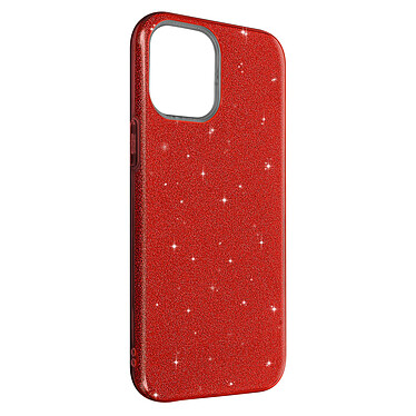 Avizar Coque Apple iPhone 12 Mini Paillette Amovible Silicone Semi-rigide Rouge