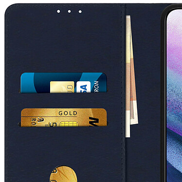 Avizar Étui Samsung Galaxy S21 Protection avec Porte-carte Fonction Support Bleu pas cher