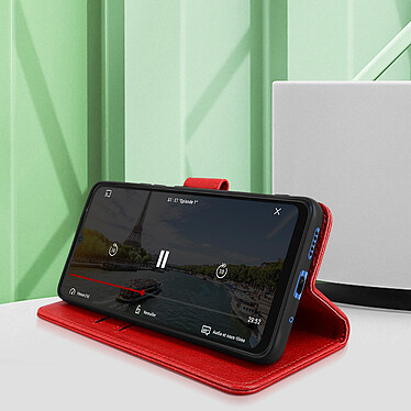 Avis Avizar Housse Xiaomi Redmi 10C Clapet Portefeuille Fonction Support Vidéo rouge Chesterfield