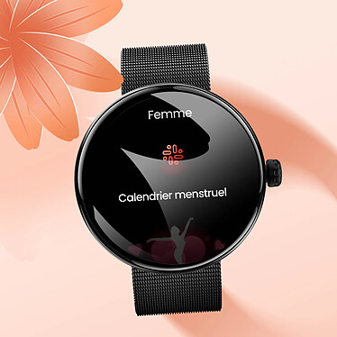 Forever Montre Connectée Femme Élégante Suivi Santé Appel Bluetooth Noir pas cher