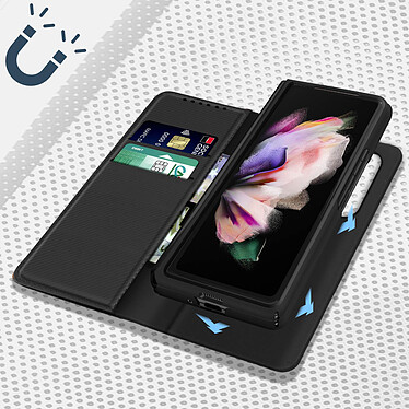 Avis Avizar Coque pour Samsung Z Fold 3 Clapet Magnétique Détachable Portefeuille Noir